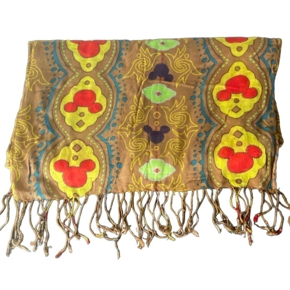 DISNEY PARKS Mickey Mouse Fringe Scarf